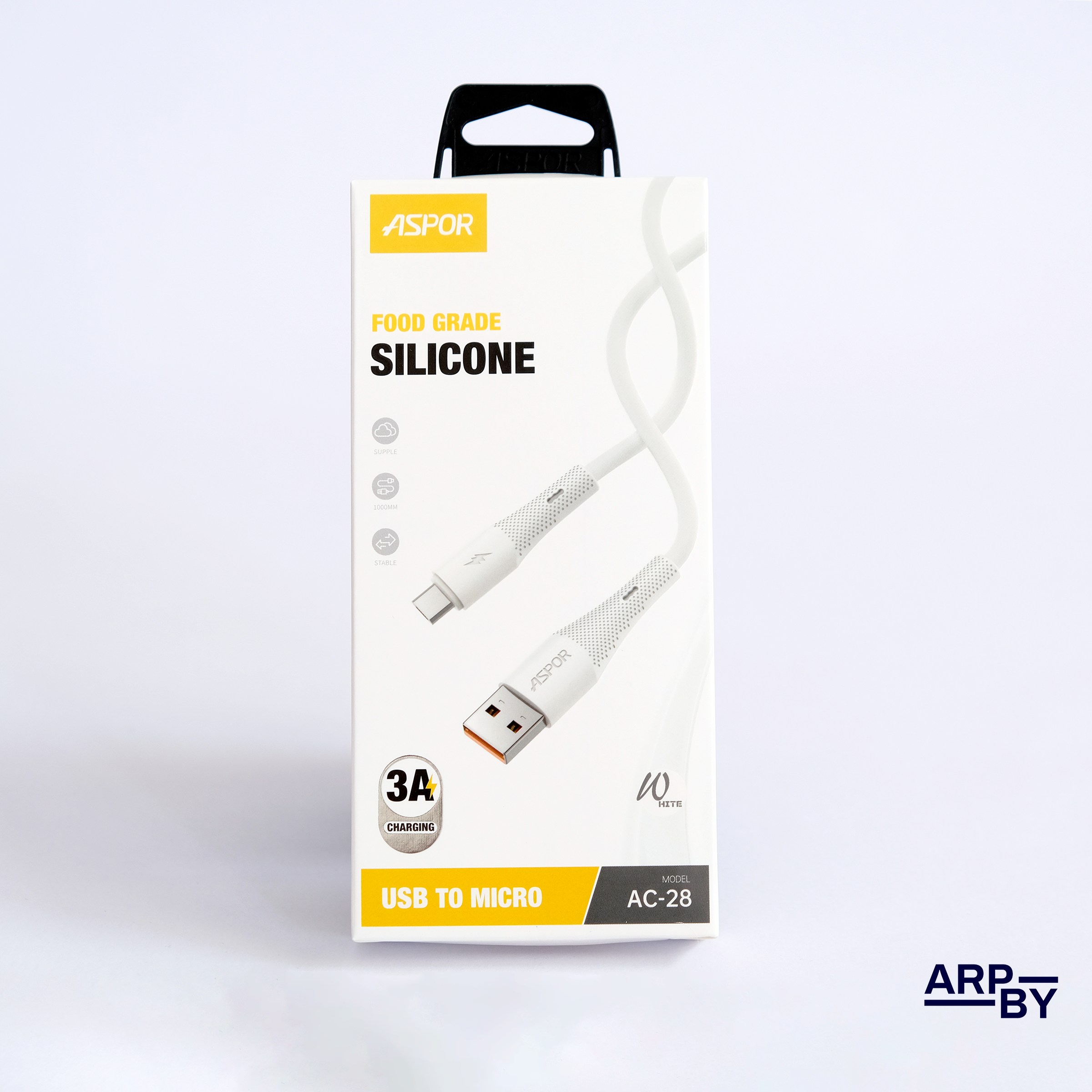 Cabo carreg. rapido 3A AC28 USB-A p Micro Usb  Branco Cabo carreg. rapido 3A AC28 USB-A p Micro Usb  Branco